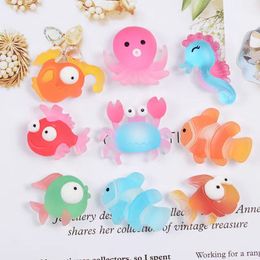 20PCS Resin Components Mixed Fish Seahorse Crab Octopus Charms Marine Animals Pendants Jewellery Making Accessory Decoration