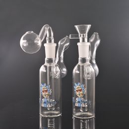 Mini 14mm glass oil burner bong 5.5inch dry herb tobacco water bong thick recycler ASH CATCHER bongs for smoking with glass oil burner pipe