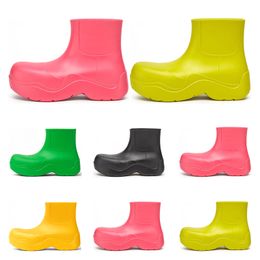 top Chelsea boots womens Candy solid colors pink black Pistachio Frost yellow red bule platform Martin Ankle Boot round toes waterproof outdoor