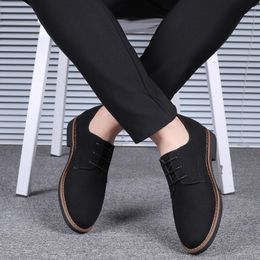Newest High Quality Suede Leather Soft Shoes Men Loafers Oxfords Casual Male Formal Shoes Spring Lace-Up Style Mens Shoes