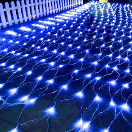 Strings Thrisdar 3 2M Net Lights Outdoor Mesh LED Curtain Icicle String Christmas Wedding Holiday Xmas Tree Fairy LightLED