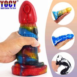 NXY Anal Toys New Adult Fun Women's Large Silicone Color Plug Backyard Toy Couple Massage Masturbation 0314