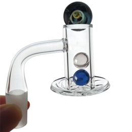Blender Spin Quartz Banger OD 20mm Smoking Accessories Beveled Edge 14mm 10mm Male Spinner Cap Glass Marble Ruby Pearls