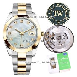 8 Styles Luxury Watches 126303 TW 41mm 904L Stainless Steel Cal.3235 Automatic Mens Watch Sapphire Mother-of-pearl Dial 18K Gold Two-tone Bracelet Gents Wristwatches