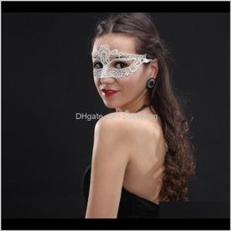 Masks Festive Supplies Home Gardensexy Lace Mask Halloween Show MakeUp Christmas Ball White Maskdot Wedding Partydot Available For Bir