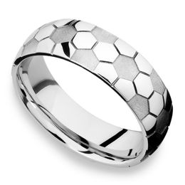 Stainless Steel Ring Sport Football Pattern Band Rings for Wome Men Fashion Jewelry