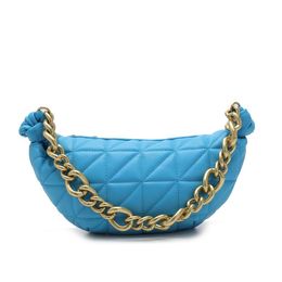 Female Bags Green Embroidered Rhombus Thick Chain Sheepskin Pattern Mini One-Shoulder Portable Underarm Bag