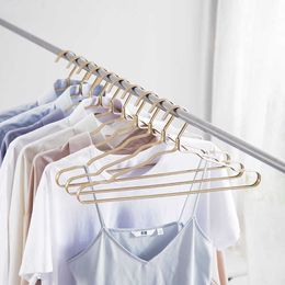 ORZ Metal Clothes Organiser Hanger Aluminium Alloy Gold Closet Hanger Adult Skirt Dress Scarf Coat Suit Dress Cabide Hanger 210702