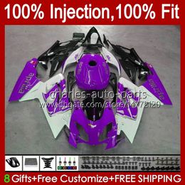 Injection Body For Aprilia RS4 RS-125 RSV RS 125 RR Purple white 125RR 06-11 34No.39 RSV-125 RSV125 RS125 R 06 07 08 09 10 11 RSV125RR 2006 2007 2008 2009 2010 2011 Fairings