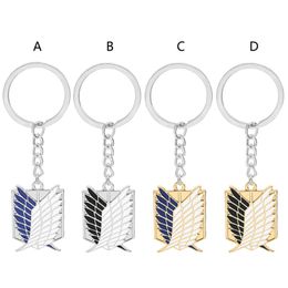 Anime Attacks On Titan Scouting Legions Emblem Keychain Wing of Liberty Pendant Keyring Cosplay Unisex Fashion Jewellery