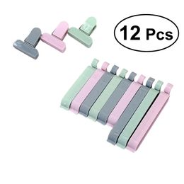 12Pcs/set Bag Clips Househould Snack Fresh Storage Bag Sealer Kitchen Mini Vacuum Sealer Clamp Food Bag Clip Seal Tool