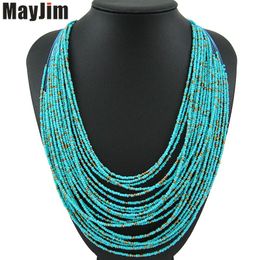 MayJim Statement Necklace 2020 Fashion women bohemian vintage tassel multi-layer long beaded Necklaces & pendants Jewellery