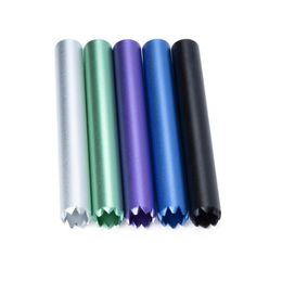Smoking Colorful Gear Aluminium Alloy Portable Filter Dry Herb Tobacco Cigarette Holder One Hitter Catcher Tube Handpipe Mini Dugout Tool DHL Free