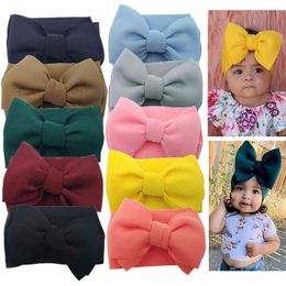 20Pcs/Lot Solid Puff Bowknot Turban Headband For Baby Girls Sweet Toddler Gifts Hair Band Headwraps Fashion Hair Accessories 210319