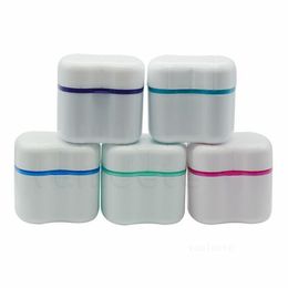 6 Colours Denture Box Retainer Invisalign Bath With Basket False Teeth Storage Boxes Cleaning Teeths Case Denture Container ZC541