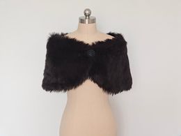 Wraps & Jackets Women Black Bolero Faux Fur Warm Wedding Cloak Winter Overcoat Ivory Accessories