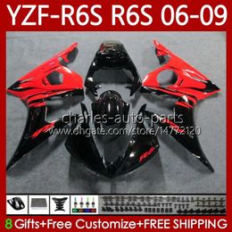 Motorcycle Fairings For YAMAHA YZF R6 S 600 CC YZF600 YZF-R6S 2006 2007 2008 2009 Body 96No.162 YZF-600 600CC YZFR6S 06-09 YZF R6S 06 07 08 09 OEM Bodywork Kit Red Flames