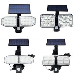 Dual Head 100/120LED Solar Wall Light IP65 PIR Motion Sensor Garden Street Lamp Waterproof Outdoor DecorLow mode