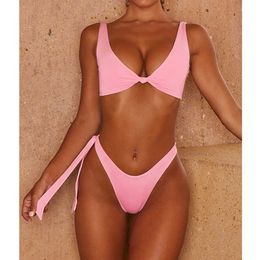 Bikini Solid Swimsuit Women Swimwear Push Up Bikini Set High Cut Biquini Brazilian Summer Beach Bathing Suit Swim Wear 210604
