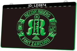 LD5974 Recon Riders Fort Zancudo MC 3D Engraving LED Light Sign Wholesale Retail