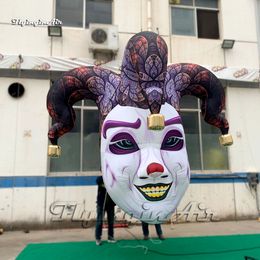 Halloween Decorative Hanging Inflatable Clown Head 2m/3m Personalised Air Blown Two-faced Medusa Mask Replica Balloon For Club And Bar Decoration