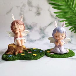 Decorative Objects & Figurines Cartoon Cute Ornaments Fairy Garden Miniature Resin Mini Angel Micro Landscape Crafts Home Decoration Accesso