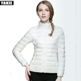 Fashion Women Winter 90% white Down Jackets Warm stand collar Slim Coat And Jacket Female Ladies Snow Outwear Plus size 210519