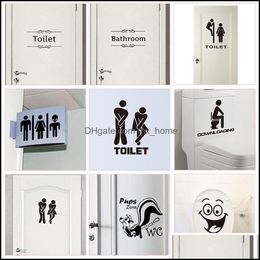 Wall Stickers Home Decor & Garden Toilet Entree Ding Door For Public Places Living Decoration Creative Pattern Muurstickers Diy Funny Vinyl