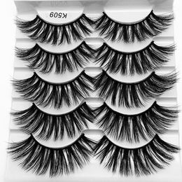 Thick Natural Long Fake Lashes Mink Light Soft & Vivid Reusable Handmade 5 Pairs False Eyelashes Set Eyes Makeup Accessory 10 Models Available DHL Free