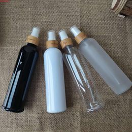 4 OZ Custom Logo PET Costom Rounds Plastic Bottles with Bamboo Dispensing Cap Lotion Bottle With Pumpgoods