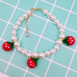 Cat Collars & Leads Pet Necklace Decorative Strawberry Neck Chain Jewelry Collar Innovative Jewellery