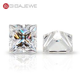 GIGAJEWE Princess cut White D Colour 4.5-10mm Moissanite Loose Diamond Synthetic Beads For Jewellery Making machine cut