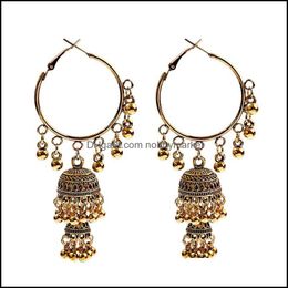 Dangle & Chandelier Earrings Jewellery Ethnic Vintage Womens Geometric Jhumka Indian Sier Colour Bell Tassel Dangling Earring Drop Delivery 202