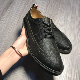 Classic Brogue Carved Men Cowskin Shoes Fashion Lace up Fashion Low top Height Increasing Mens Wedding Shoes