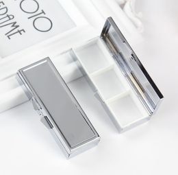 100PCS Pill box Silver Blank Rectangle Metal Pills Container Storage Organizer Boxes SN2518