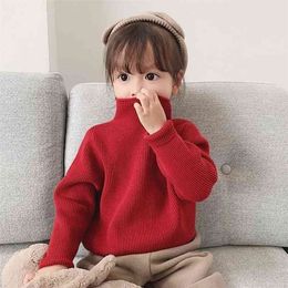 Girls' Half Turtleneck Sweater Fashion Loose Top Children'S Bottoming Clothes Autumn And Winter Jacket For Girl 210625