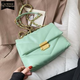 Shoulder Bags Candy Colour PU Leather Bag Women Chain Cute Side Summer Purses And Handbags Luxury Designer Crossbody Sac