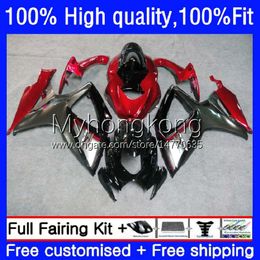 Injection Mold For SUZUKI Red silver blk GSX-R750 K6 GSXR-750 GSXR600 2006 2007 Body 21No.88 GSXR 600 750 CC GSX-R600 750CC GSXR-600 06-07 GSXR750 600CC 06 07 OEM Fairing