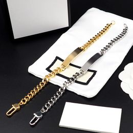 Stainless Steel Bangle Bracelets 18K Gold Plated High Polished Miami Cuban Link Bracelet Men Punk Curb Chain Accessories With Pochette Bijoux Wholesale