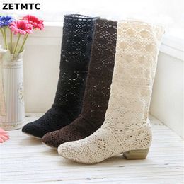 Crochet summer boots shoes lace hollow crochet boots XL hollow fashion women's boots 34-43 210911