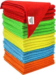 5 PCS Microfiber Cleaning Cloths, Reusable Lint-Free Towels for Home, Kitchen and Auto, Assorted kitchen towel