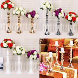 Candle Holders European Stand Column Candlestick Event Road Lead Flower Vase Rack Table Wedding Centrepieces Party Dinner Decor