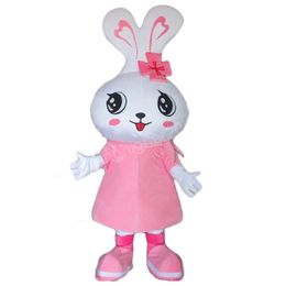 Hallowee Pink Rabbit Mascot Costume Top Quality Cartoon Animal Anime theme character Carnival Adult Unisex Dress Christmas Birthday Party Outdoor Outfit