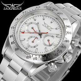 JARAGAR 2021 stainless steel waterproof business casual top brand calendar luxury transparent mechanical sports men's watch Q0902