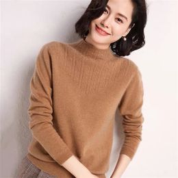 spring and autumn sweater pullover long sleeve knitted female thread fashion casual cotton 210427