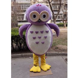 Hallowee purple owl Mascot Costume Top Quality Cartoon Anime theme character Carnival Adult Unisex Dress Christmas Birthday Party Outdoor Outfit