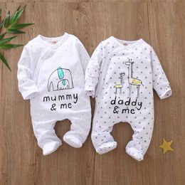 Baby Boys Girls Romper Cotton Long Sleeve Letter Daddy Mummy & Me Jumpsuit born Clothes Autumn Clothing Outfits 211229