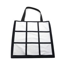 Blank Sublimation Grid Tote Bag White DIY Heat Transfer Sudoku Shopping Bag Two Sided Gridview Reusable Storage Gift Bags