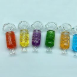 Colorful Pipes Freezable Liquid Filled Pyrex Thick Glass Smoking Tube Handpipe Portable Handmade Dry Herb Tobacco Oil Rigs Filter Bong Hand DHL