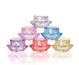 Travel Cosmetic Empty Jars Plastic Diamond Shape Refillable Face Cream Subpackage Box Colourful Sample Sack Storage Case 3g 5g
